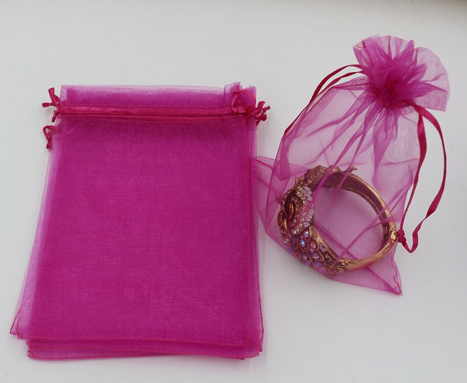 Hot sell ! Rose Red Organza Jewelry Gift Pouch Bags For Wedding favors,beads,jewelry 7x9cm 9X11cm 13 x 18 .17x23cm . 20x30cm 316