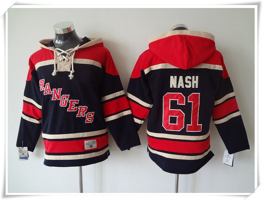 Hoodies Jerseys Men ICE Hockey Rangers 61 Nash 2 Leetch 30 Lundqvist