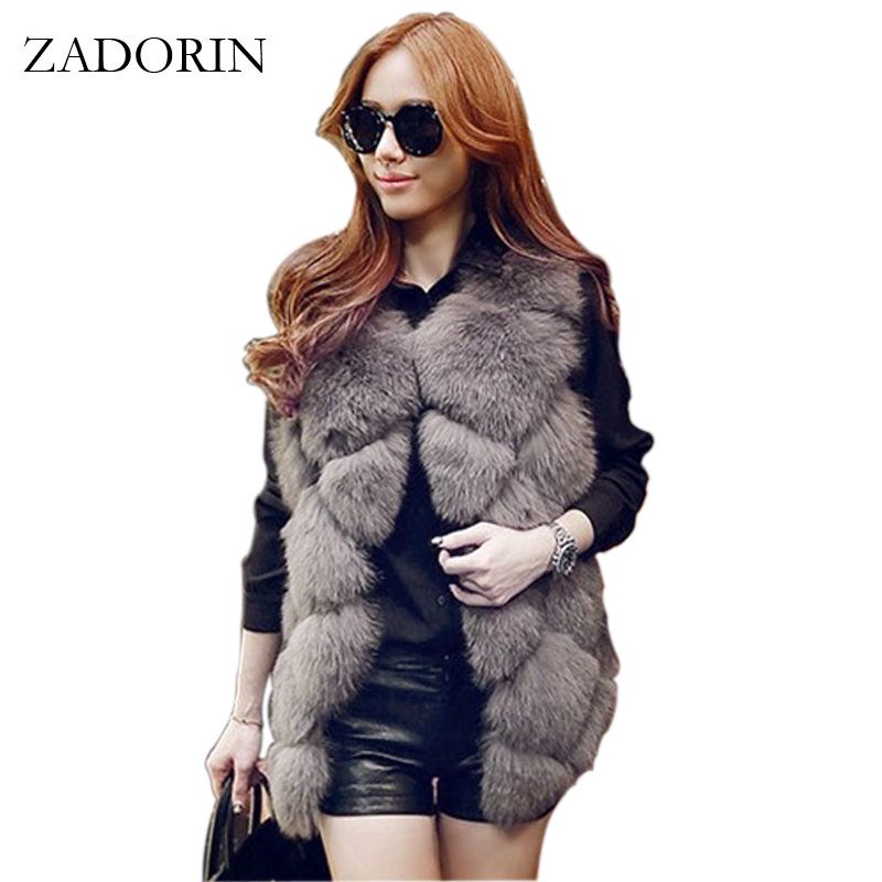 2018 new designer plus size faux fur vest women luxury high quality plus size faux fur vest