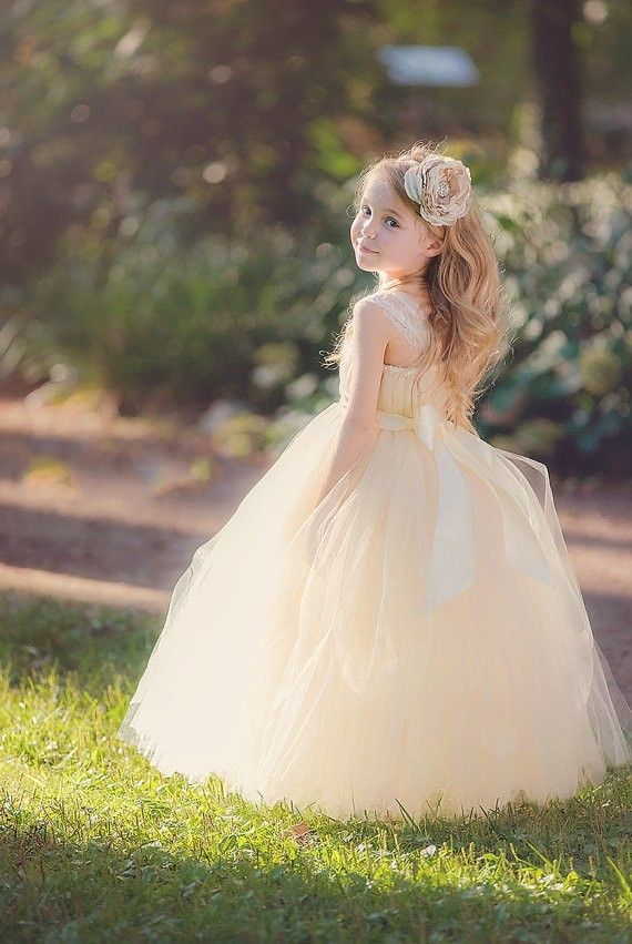 champagne color girl dresses