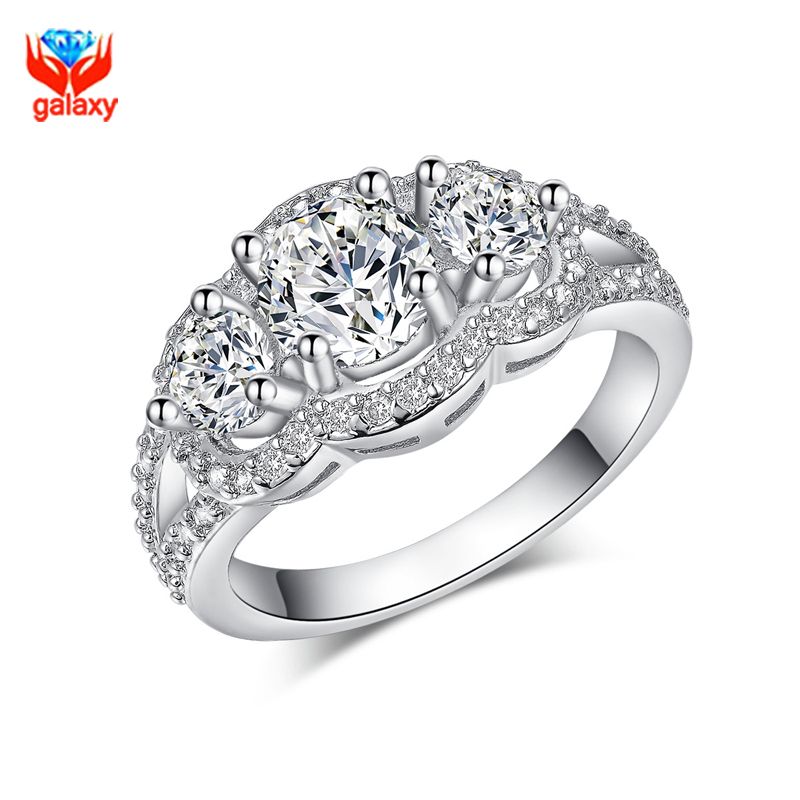 2019 Galaxy 100 925 Sterling Silver Wedding Rings For Women Top