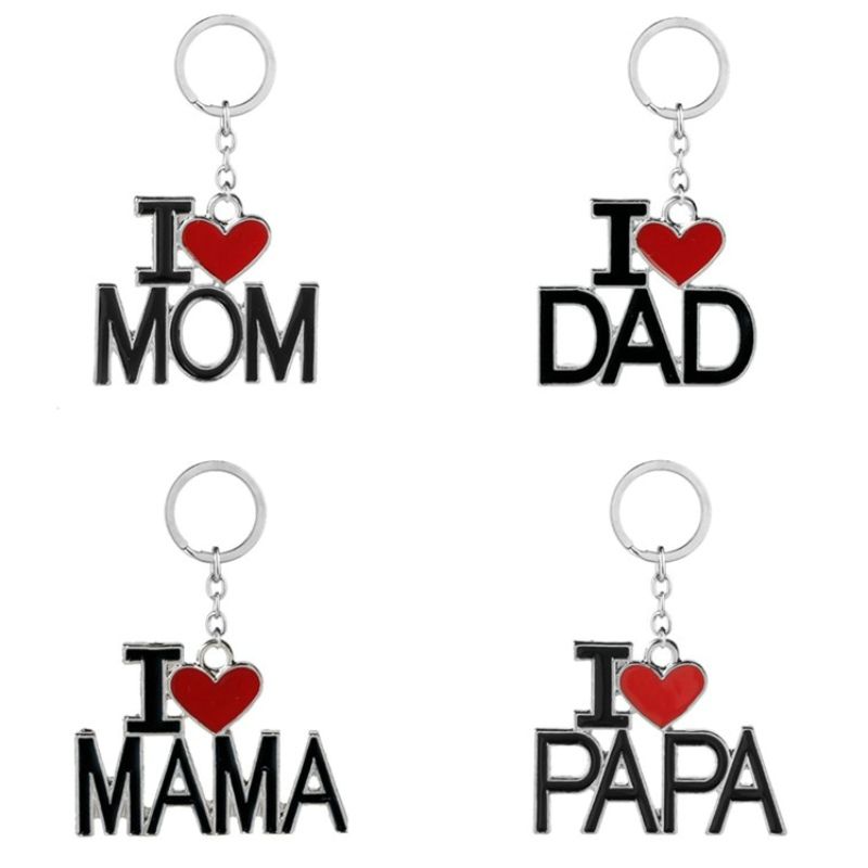 creative keychain dad mom mama letter keychains mother father love letter keychains