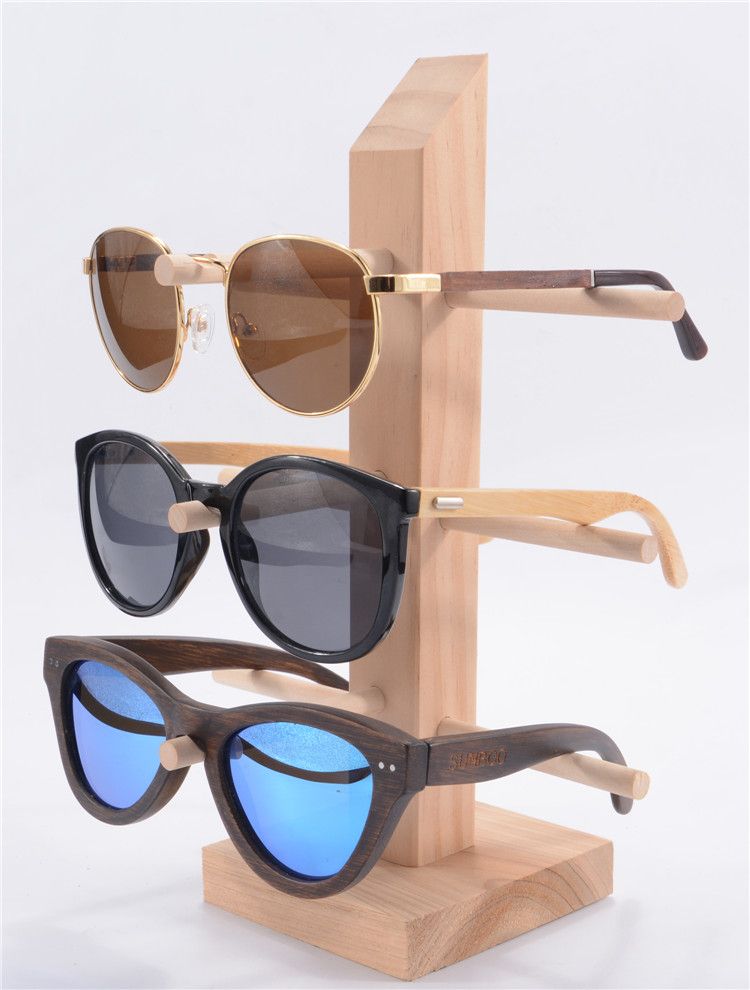 2018 Eyeglass Display Sunglasses Holder Rack Storage Shelf Wood Hang
