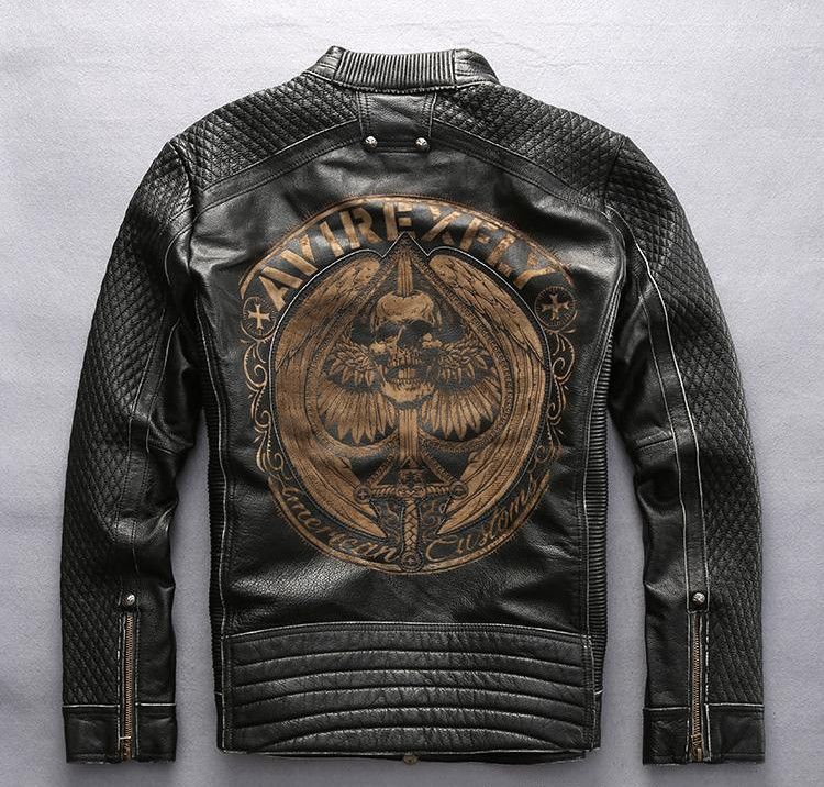 Avirex Chaqueta de aviador de piel auténtica para hombre, cazadora de  piloto de cuero, roja, XXXL|Abrigos de cuero genuino| - AliExpress