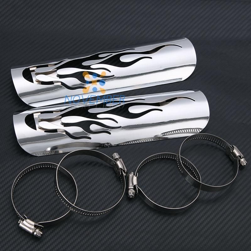 2019 Hollow Flame Motorcycle Exhaust Muffler Heat Shield Cover Heel
