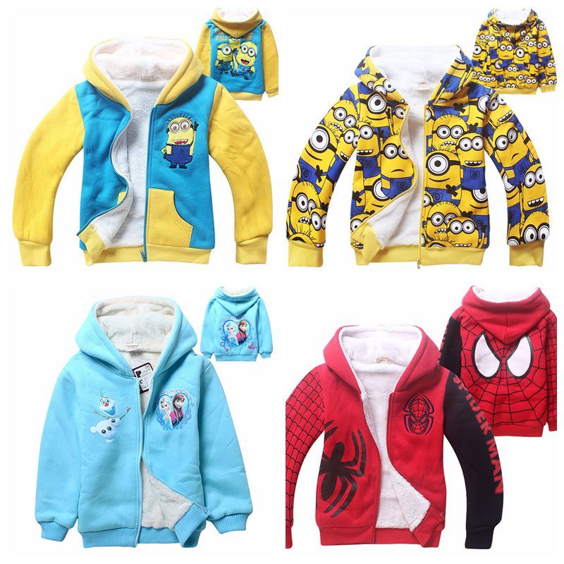 2020 2015 Fashion Minion Jackets Childrens Winter Outwear Kids Clothes