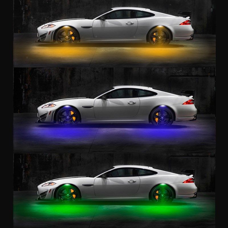 2021 4 Blue LED Flash Universal Atmosphere Lamps LED Car Tyre Wheel