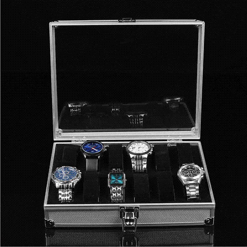 12 Grid Watches Box Display Storage Slots Jewelry Square Box Case Aluminium Watch Box Watch