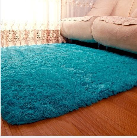 Cream Sea Blue 200x300cm Anti Skid Soft Fluffy Shaggy Home Area Rug