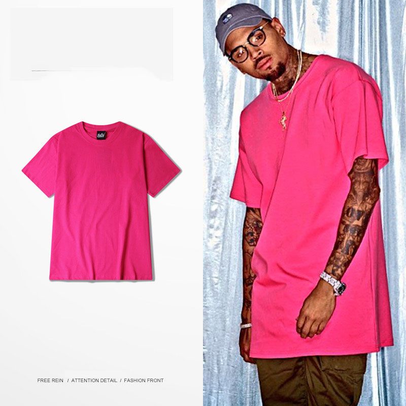 Mens Pink T Shirts Fashion Swag Brand TShirts Hip Hop Men Cotton O