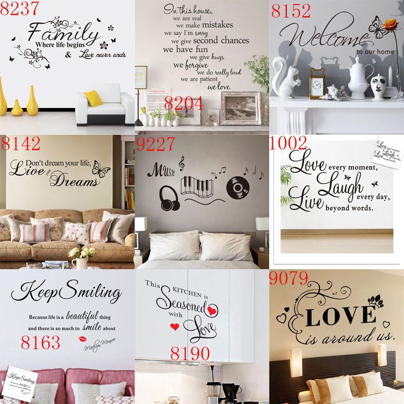 Wall Decor Words mixed styles wall quotes wall stickers decal words lettering Wall Decor Words mixed styles wall quotes wall stickers decal words lettering
