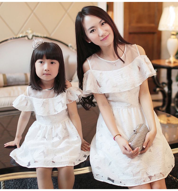 Mother And Daughter Dress Family Clothes Cute Summer Autumn Short ...