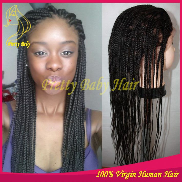 Unprocessed Peruvian Hand Braided Full Lace Wigs Virgin Human Hair
