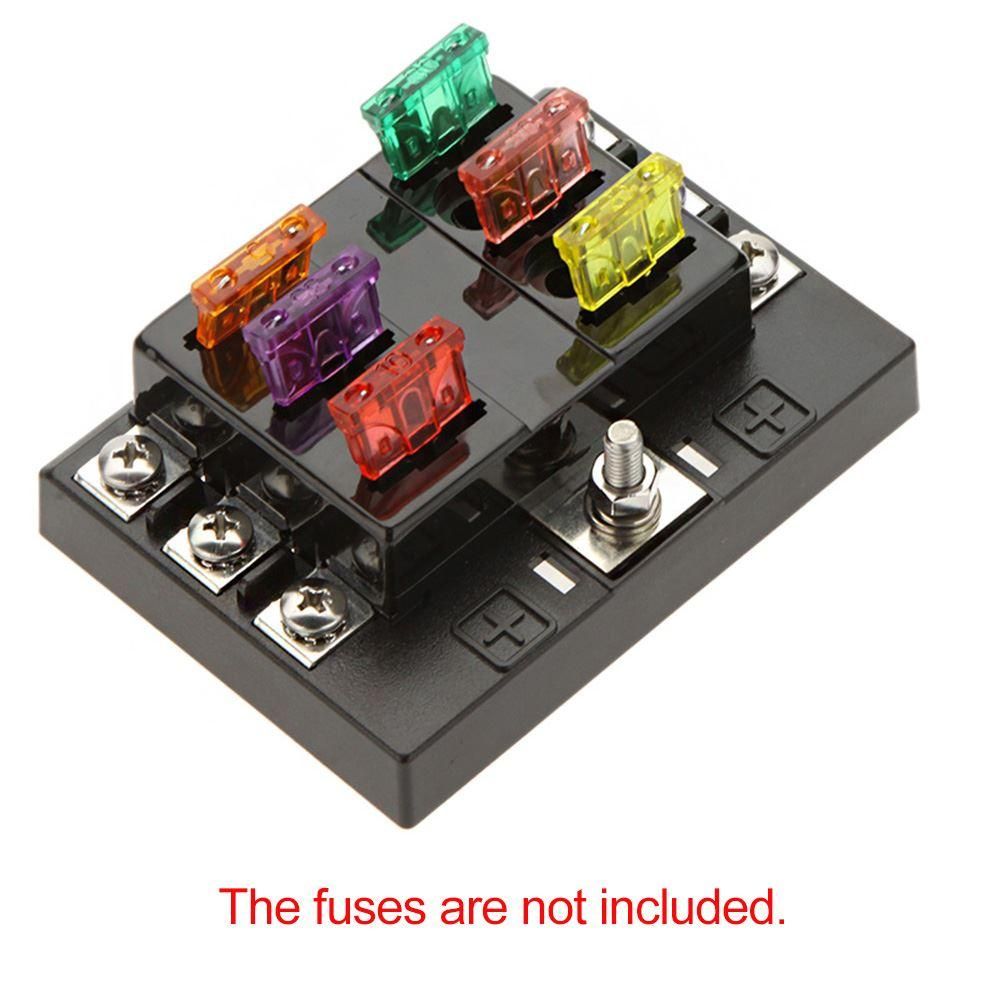 Universal 6 Way Circuit Car Fuse Box Holder 32V DC Waterproof Blade Fuse Holder Block for Auto Car Boat High Quality Terminal Block Stock Block Stacker Box ...
