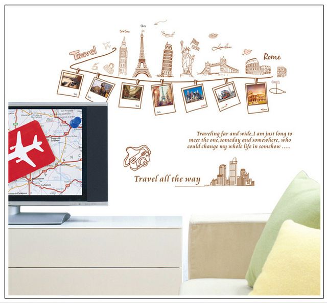 Wall Stickers Travel Around The World Decoration Wall Hangings Stickers