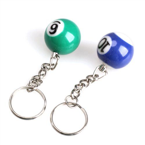 Mini 25mm Ball Pool Billiards Key Chain Snooker Table Ball Keychain Resin Key Ring ChainBest