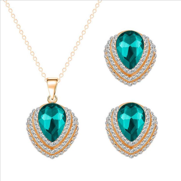 Online Cheap Crystal Cheap Jewelry Sets For Women Necklace Earrings