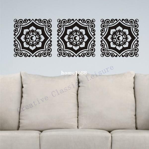 Fl Damask Wall Decal Motif Trio Vinyl Graphic