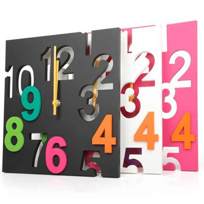 30cm Wall Hanging Clock Colorful Quartz Movement 3d Square Cut Out Home Kitchen Living Room Modern Contemporary Decoration Black Large Clocks 30cm Wall Hanging Clock Colorful Quartz Movement 3d Square Cut Out Home Kitchen Living Room Modern Contemporary Decoration Black Large Clocks