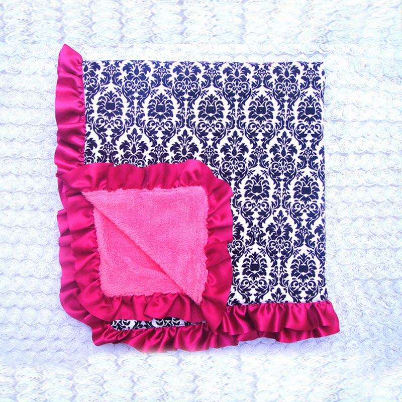 Wholesale Blanks Ruffle Kids Baby Blankets With Minky Soft Cotton In