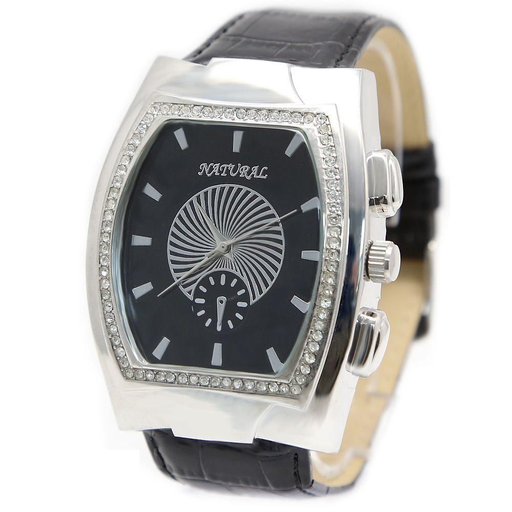 New Good Big Face Watches Natural Rectangular Pnp Shiny Silver