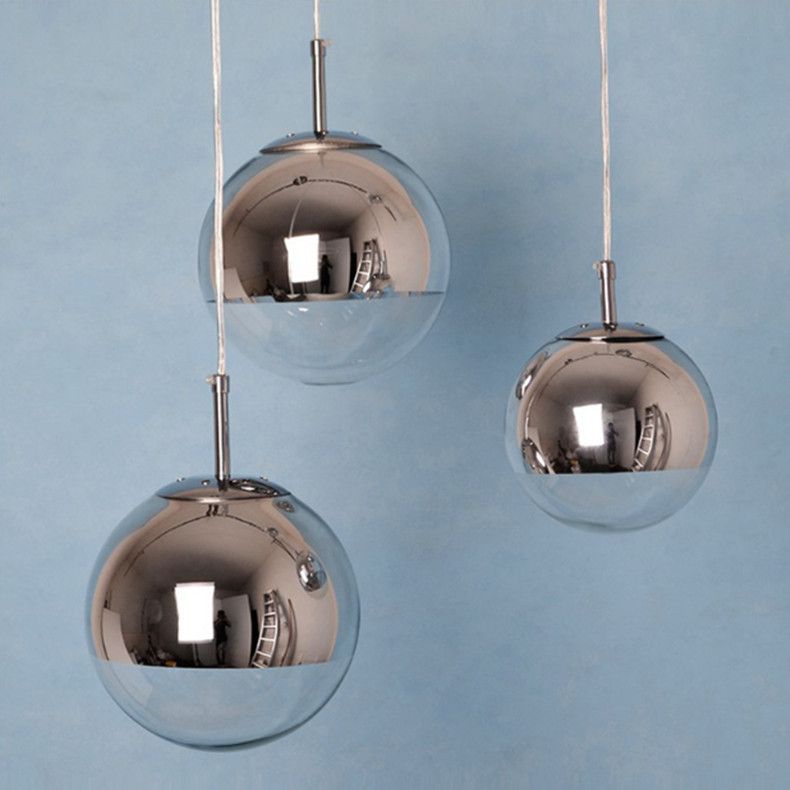 New Modern Tom Dixon Chrome Mirror Glass Ball Shade Pendant Lamp New Modern Tom Dixon Chrome Mirror Glass Ball Shade Pendant Lamp Ceiling Fixture For Dinning Room Coffee Bar Kitchen Bedroom Lighting From