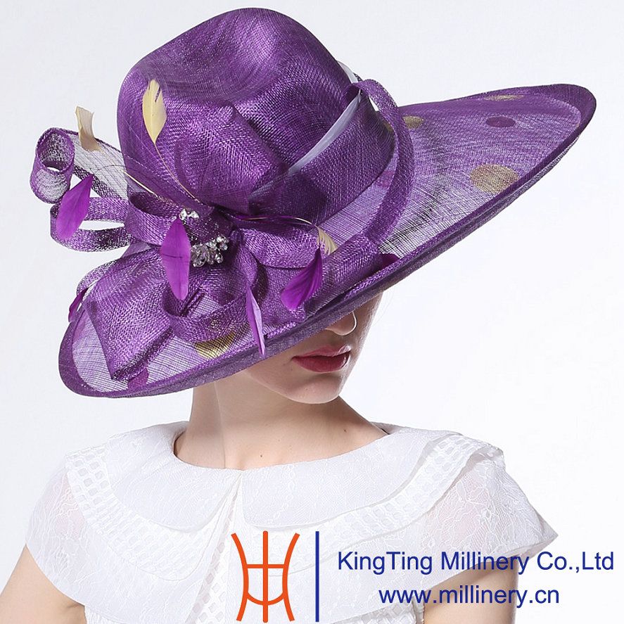 Purple Wholesale Hat Women Hat Newsboy Hat Church Hat Dress Sinamay Hat Linen Hat Wedding Party