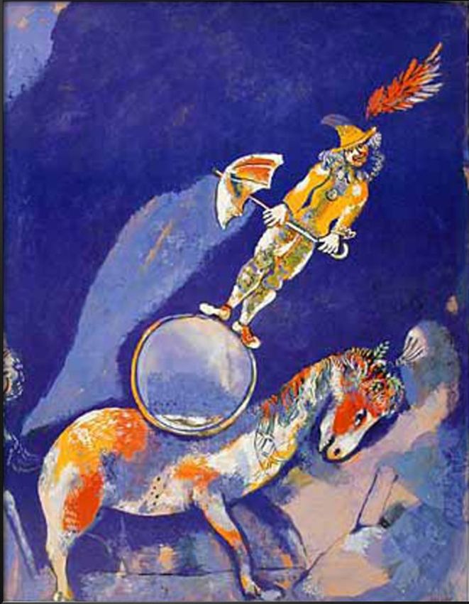 sell art online clown with horse by marc chagall oil painting