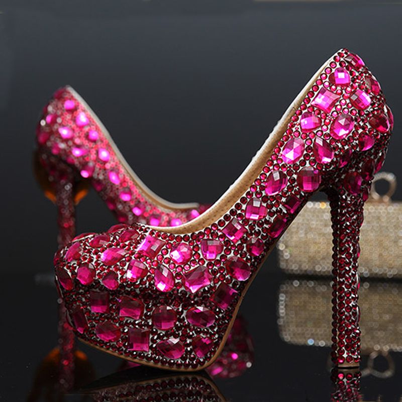 fuschia pink wedding shoes