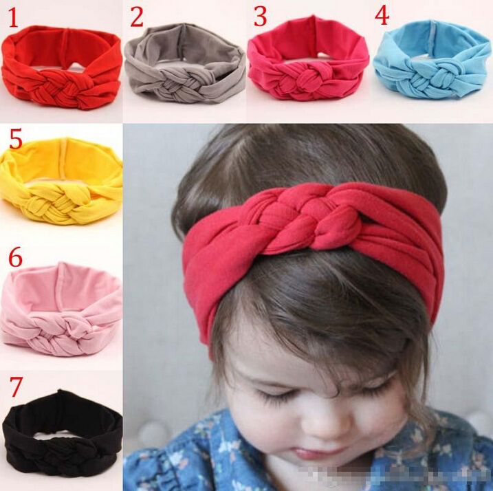 2015 New Children Baby Hair Band Lovely Baby Elastic Force Cotton Knot