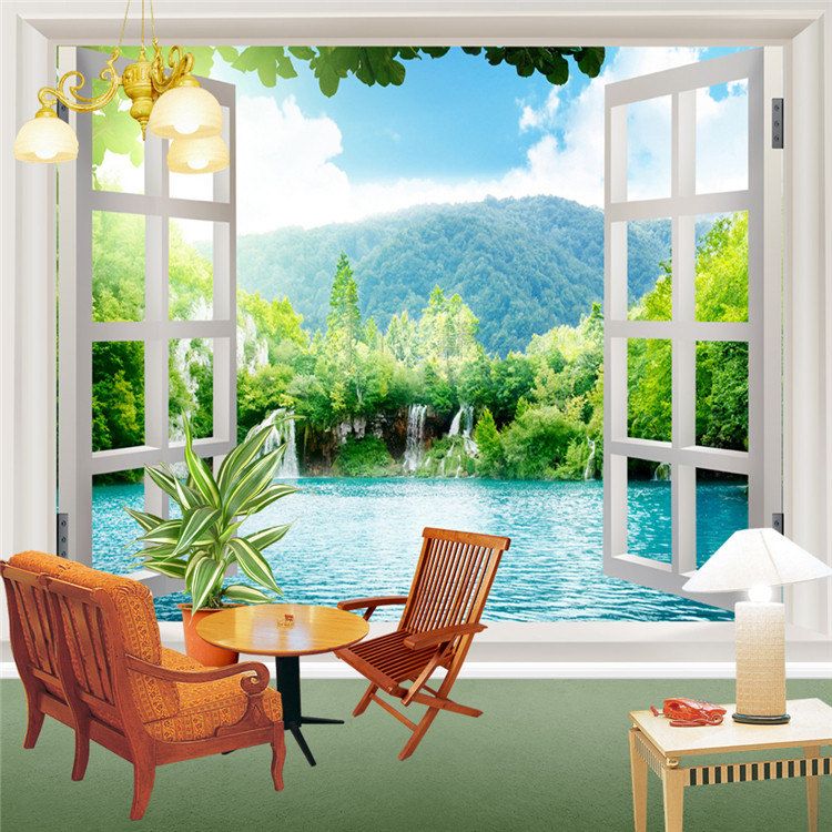 Window 3d Waterfalls Forest View Wall Stickers Art Mural Room Decor Large Wallpaper Painting Living Bedroom Hallway Childrens Rooms Hd In Window 3d Waterfalls Forest View Wall Stickers Art Mural Room Decor Large Wallpaper Painting Living Bedroom Hallway Childrens Rooms Hd In