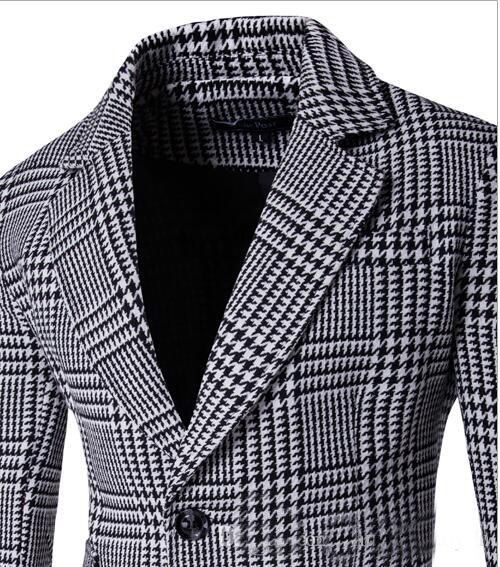 2021 2018 New Style Mens Coats For Men Plaid Fabric Warm Jacket Casual ...