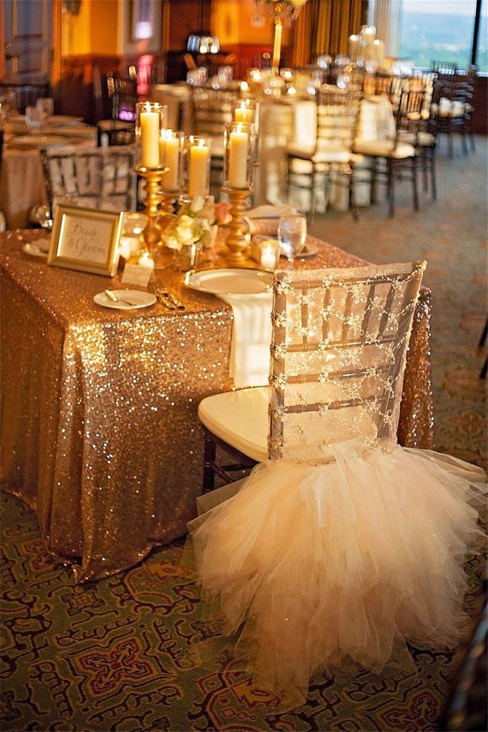 72 Gold Sequin Glamorous Tablecloth 72 Gold Sequin Glamorous Tablecloth Tail Table For Wedding Party Briothady Events Decoration