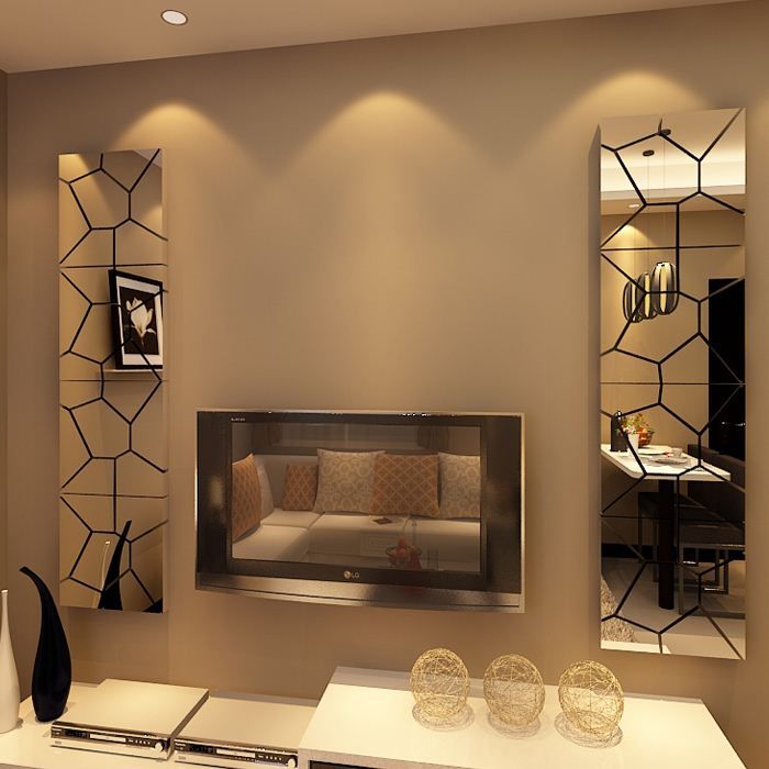 Mirrored Wall Decals new arrival tv mirror wall stickers 3d abstract mirror geometric Mirrored Wall Decals new arrival tv mirror wall stickers 3d abstract mirror geometric