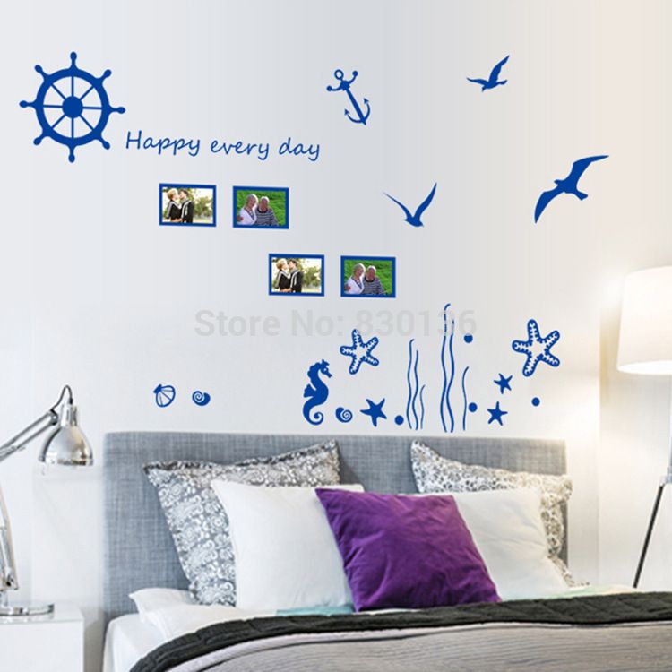 Bedroom Decor Stickers new arrive blue sea underwater world seagull wall stickers for Bedroom Decor Stickers new arrive blue sea underwater world seagull wall stickers for