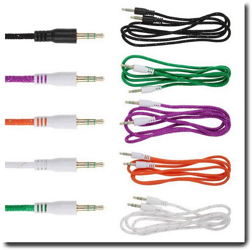 Compre Cable De Audio De La Tela Trenzada Colorida De 3.5mm AUX Cable De Cable De Auriculares