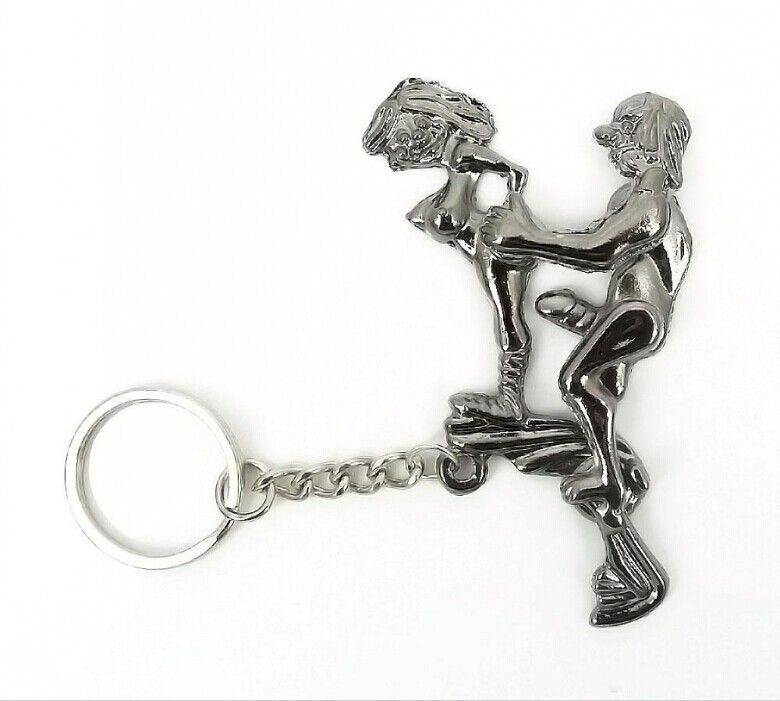 sex position brass keyring chain pendant necklace car ornament