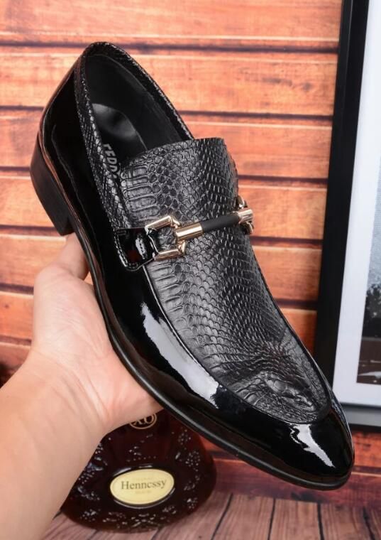 Hommes Croco Alligator Cuir Véritable Robe British Business Boucle formelle Taille de chaussure 