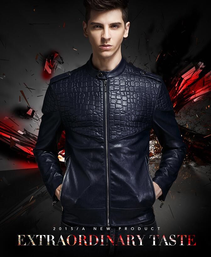2018 Fall New Winter Influx Of Men And S Leather Motorcycle 2018 Fall New Winter Influx Of Men And S Leather Motorcycle Jacket Casual Crocodile From Shipsoon