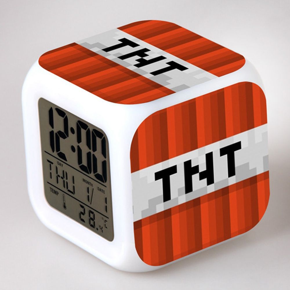 2019 NEW ARRIVAL Minecraft Alarm Clock With LED Multifunction Night
