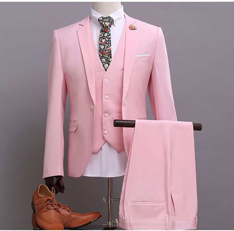 2020 New Item Pink Color Breathable Gentleman Dress Suit Clothing Men