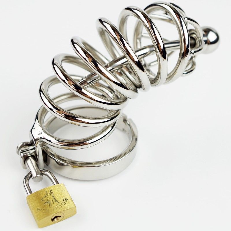 Stainless Steel Large Male Chastity Belts With Urethral Catheter. Stainless Steel Large Male Chastity Belts With Urethral Catheter.