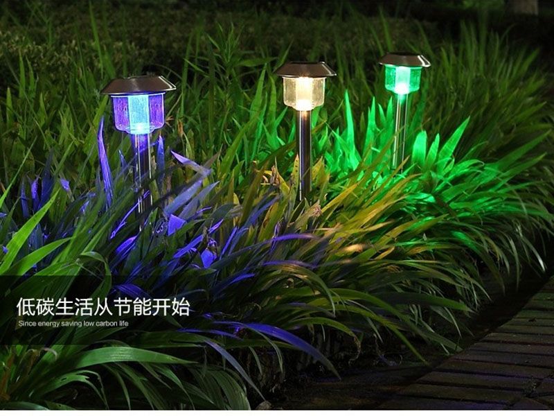 2018 stainless steel led solar lawn light night lamp solar