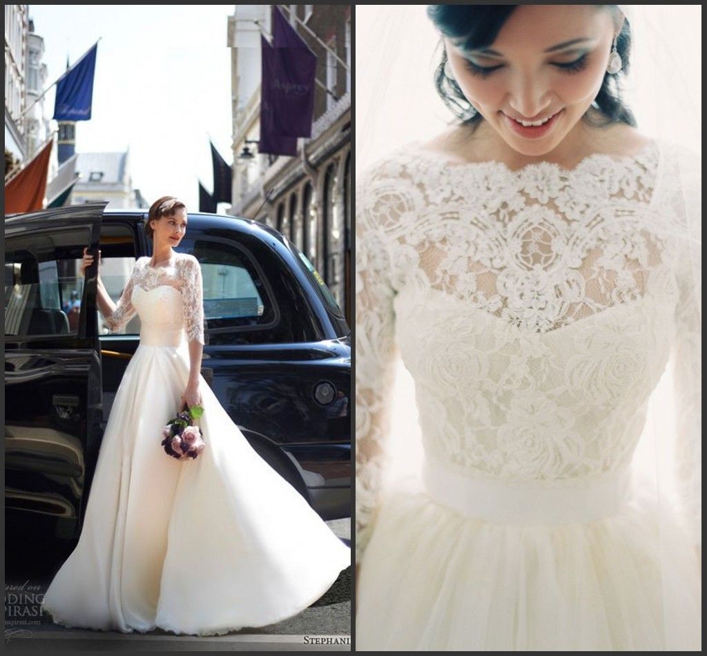 3/4 sleeve wedding dress
