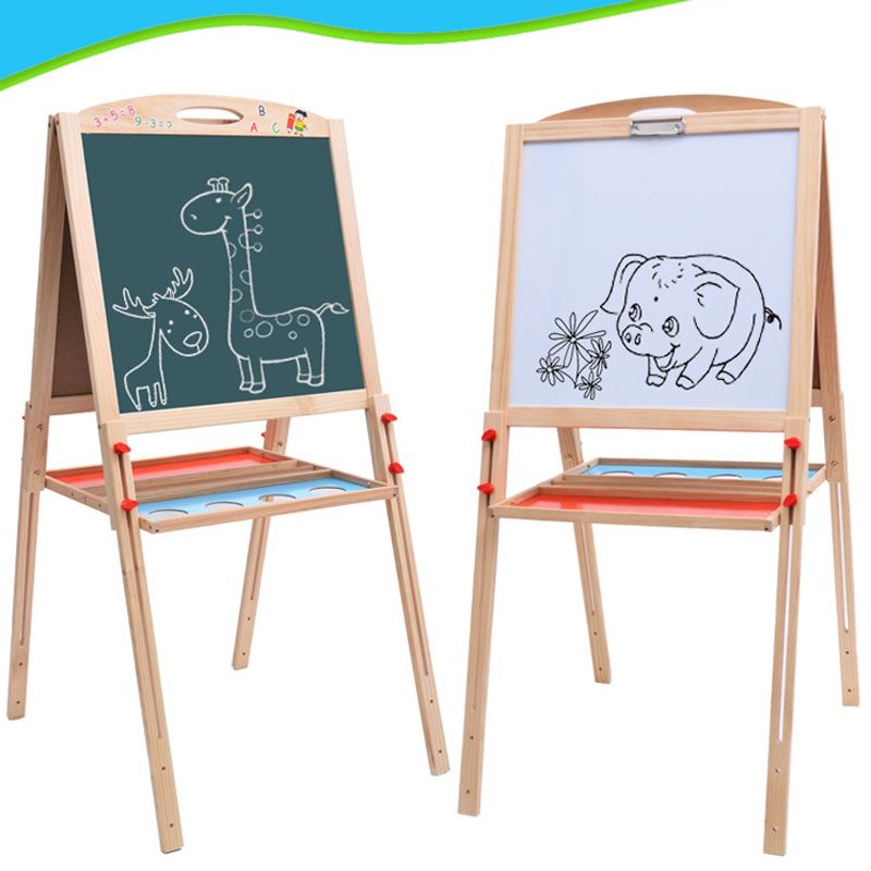 Educational Enlightenment Toy Wooden Multifunctional Drawing Educational Enlightenment Toy Wooden Multifunctional Drawing Writing Board Magnetic Puzzle Double Easel Kids Developmental Present Toys