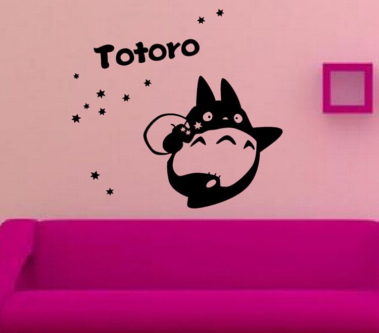 Compre Calcomania Extraible Decoracion Del Hogar Calcomania De Vinilo Totoro Dibujos Animados Llevar El Paquete Y Esquema De Funcionamiento Boceto Habitacion Del Bebe Etiqueta Animada Etiqueta De La Pared A 17 63