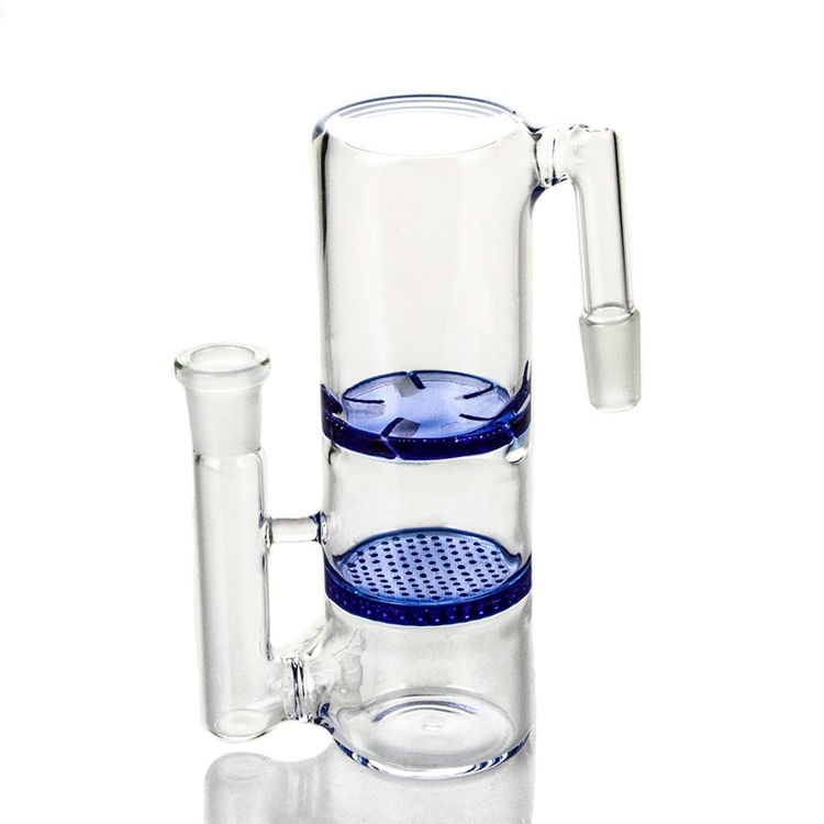 2019 Ash Catcher 18mm With Perc Cyclone Disc 18mm Ashcatcher Blue And Clear Smoking