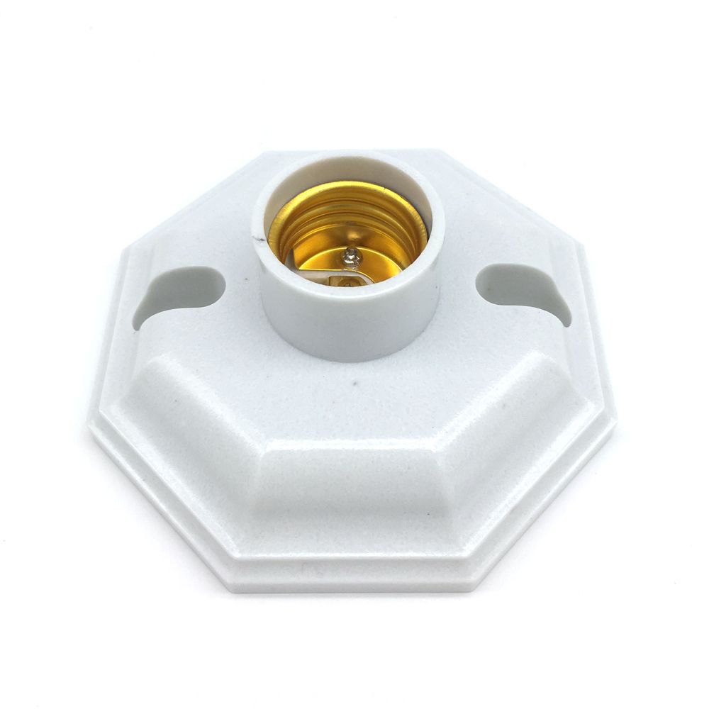 E27 Led Lights Adapter Flat Lamp Holder Fitting Bulbs Cfl The E27 Led Lights Adapter Flat Lamp Holder Fitting Bulbs Cfl The Octagonal Cap Type Converter Socket White Induction Bakelite Base Light Bulb