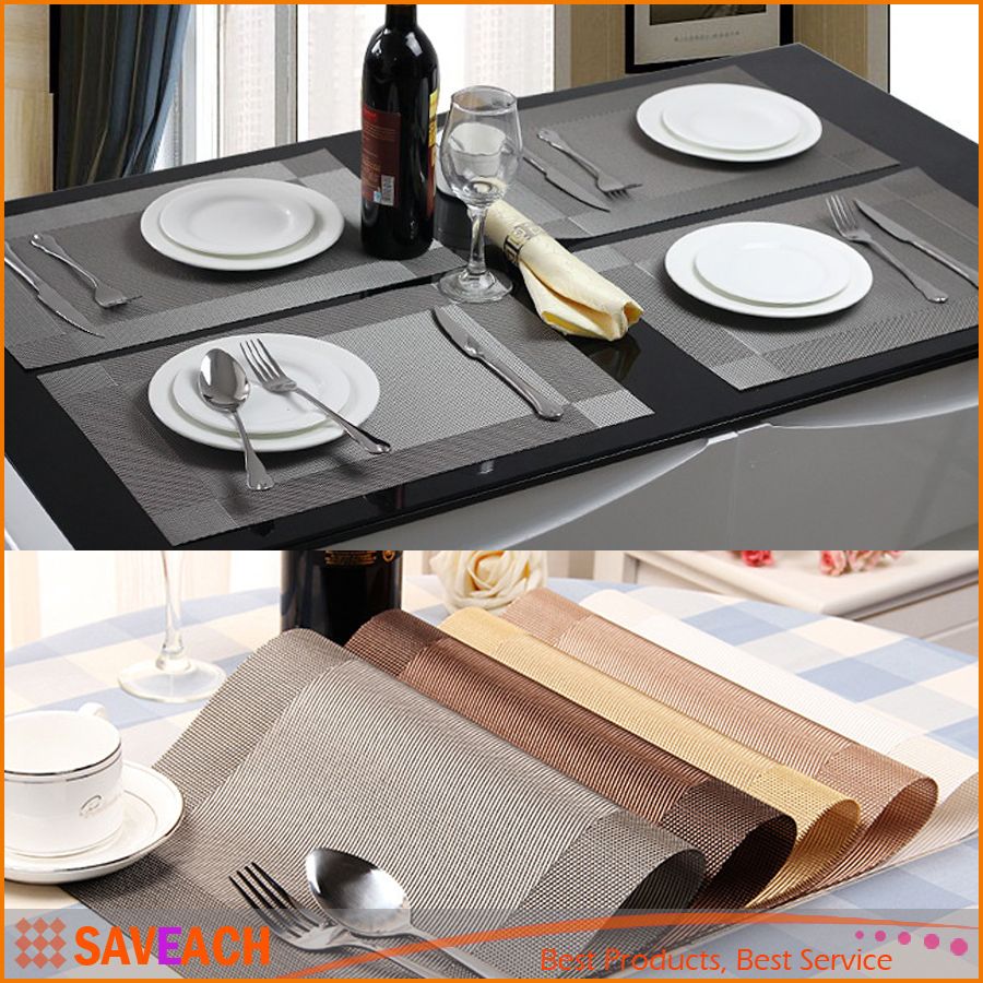 Placemat Fashion Pvc Dining Table Mat Pads Bowl Pad Coasters Waterproof Table Cloth Pad Slip