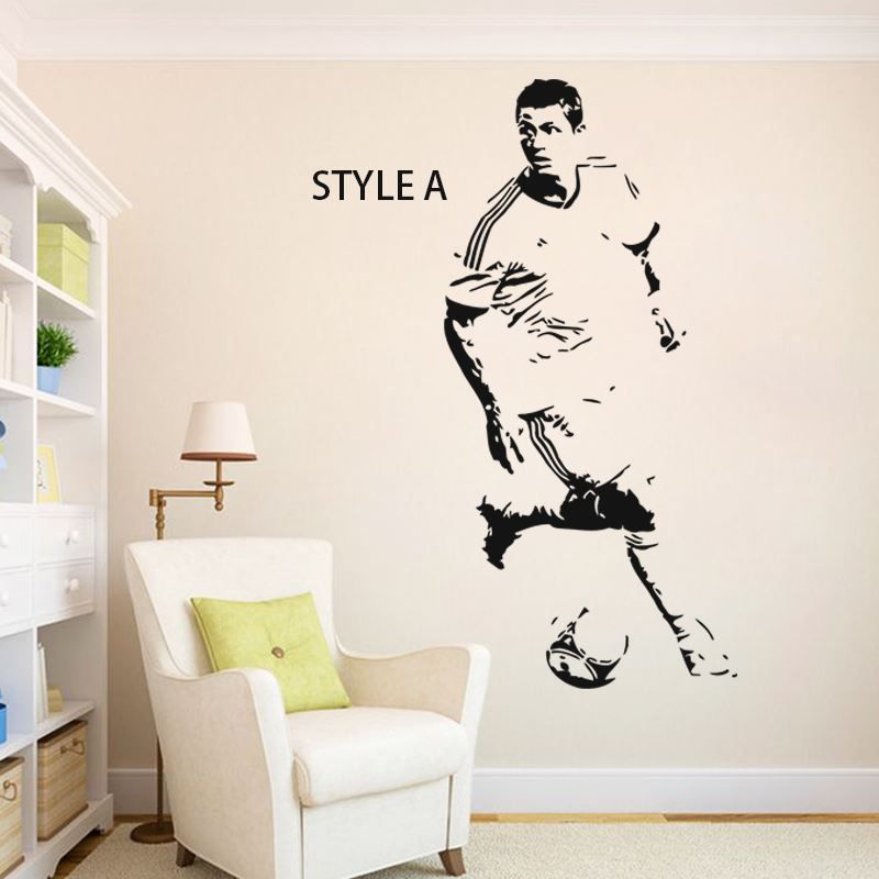 famous football player home decoration cheap vinyl soccer star